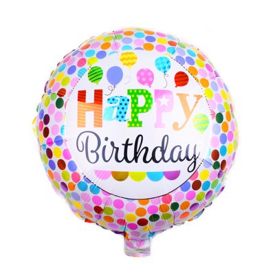 Kulatý fóliový balónek HAPPY BIRTHDAY