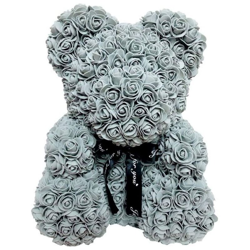 Medvídek z růží - Šedivý 25cm